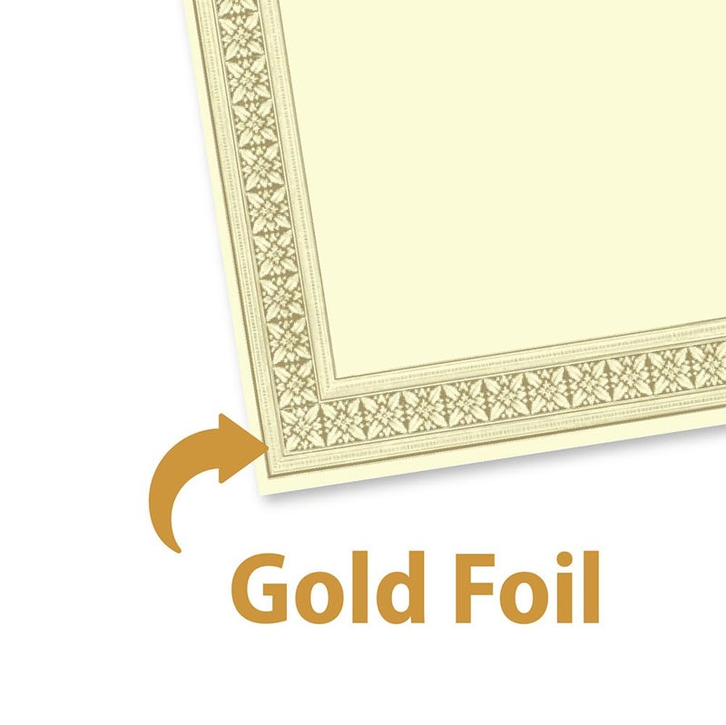 Geographics Foil Certificates, 8-1/2" x 11", Gold Flourish, Pack Of 12 - Image 3
